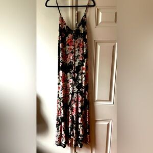 Billabong floral black maxi dress